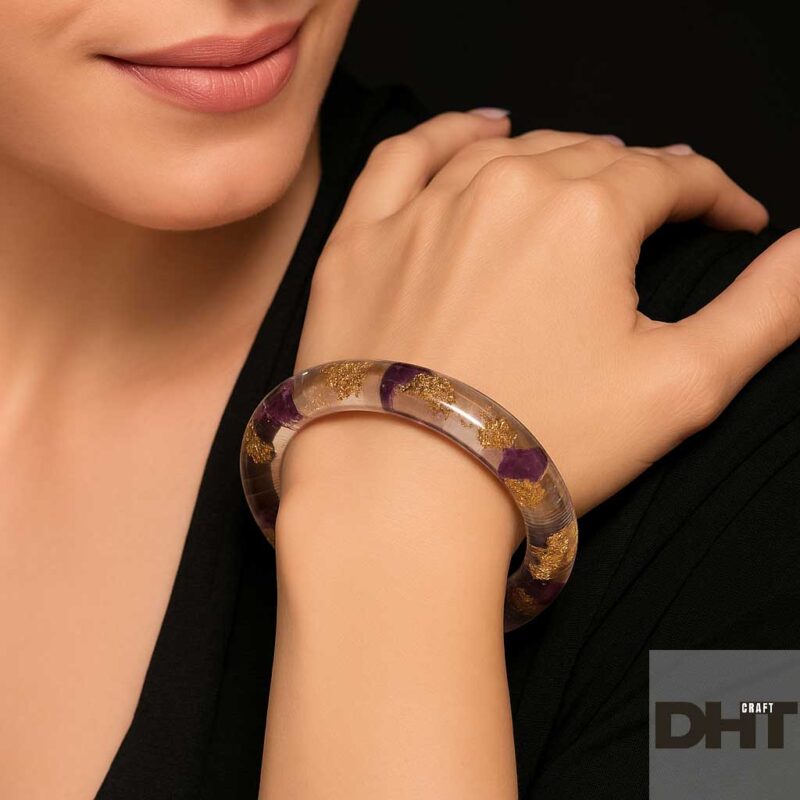 model with Rose Resin Bangle