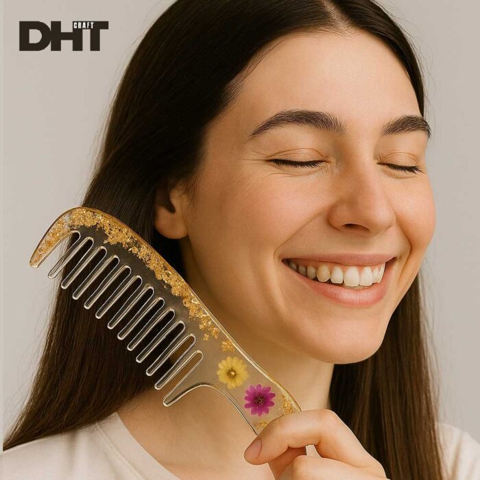 Girl using Resin Comb