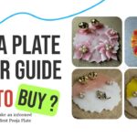 Four Pooja Plates in a rounded Border grid style with text for information