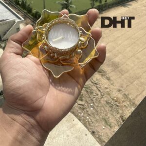 light Yellow colored tealight candle holder