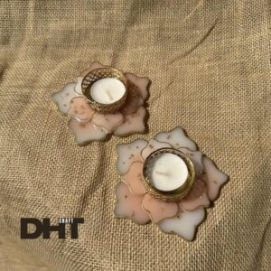 Pink and white candle holder