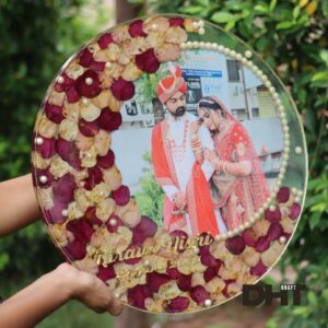 Dried Rose from varmala preservation in photo frame